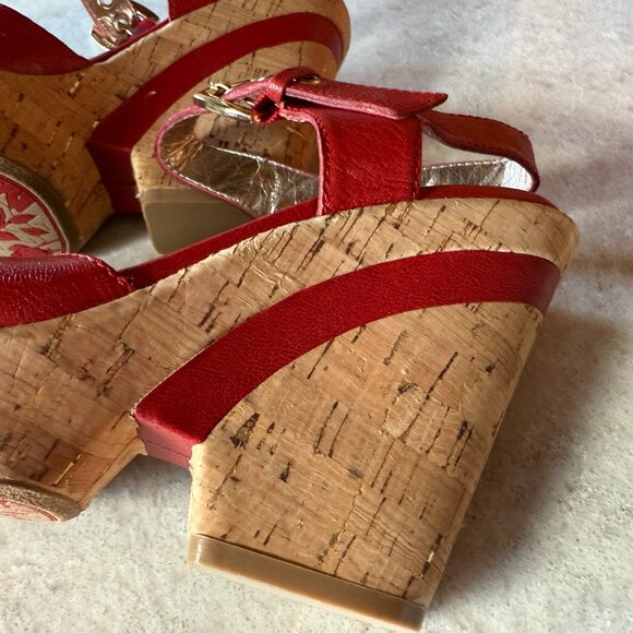 Sofft Red Wedge Sandals * Size 7.5 * EUC - Picture 8 of 8